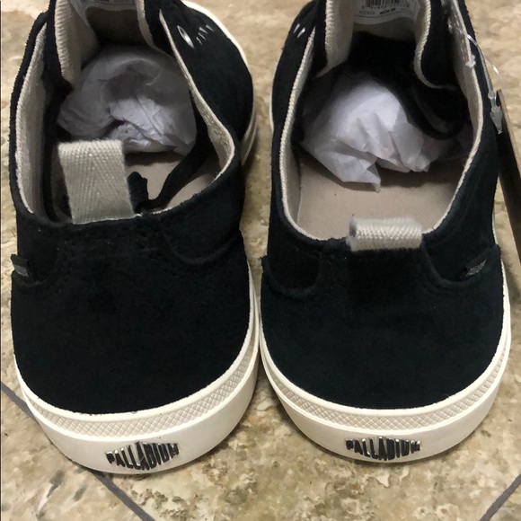 NWB PALLADIUM suede shoe Sneaker black white - Picture 4 of 9